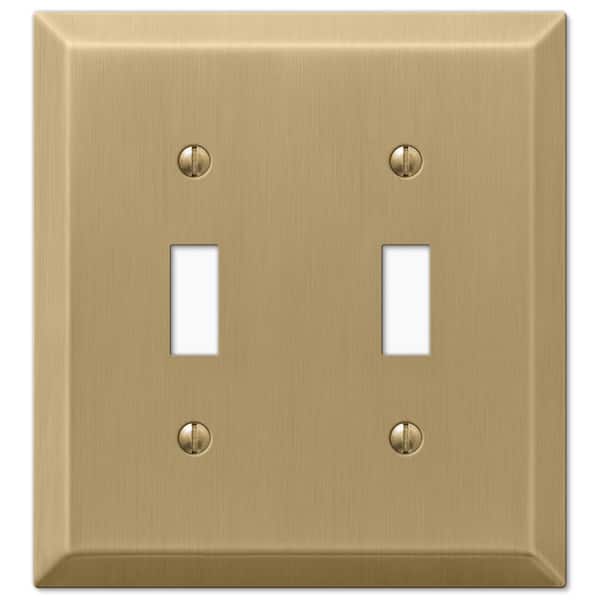 Metallic 2 Gang Toggle Steel Wall Plate - Brushed Bronze