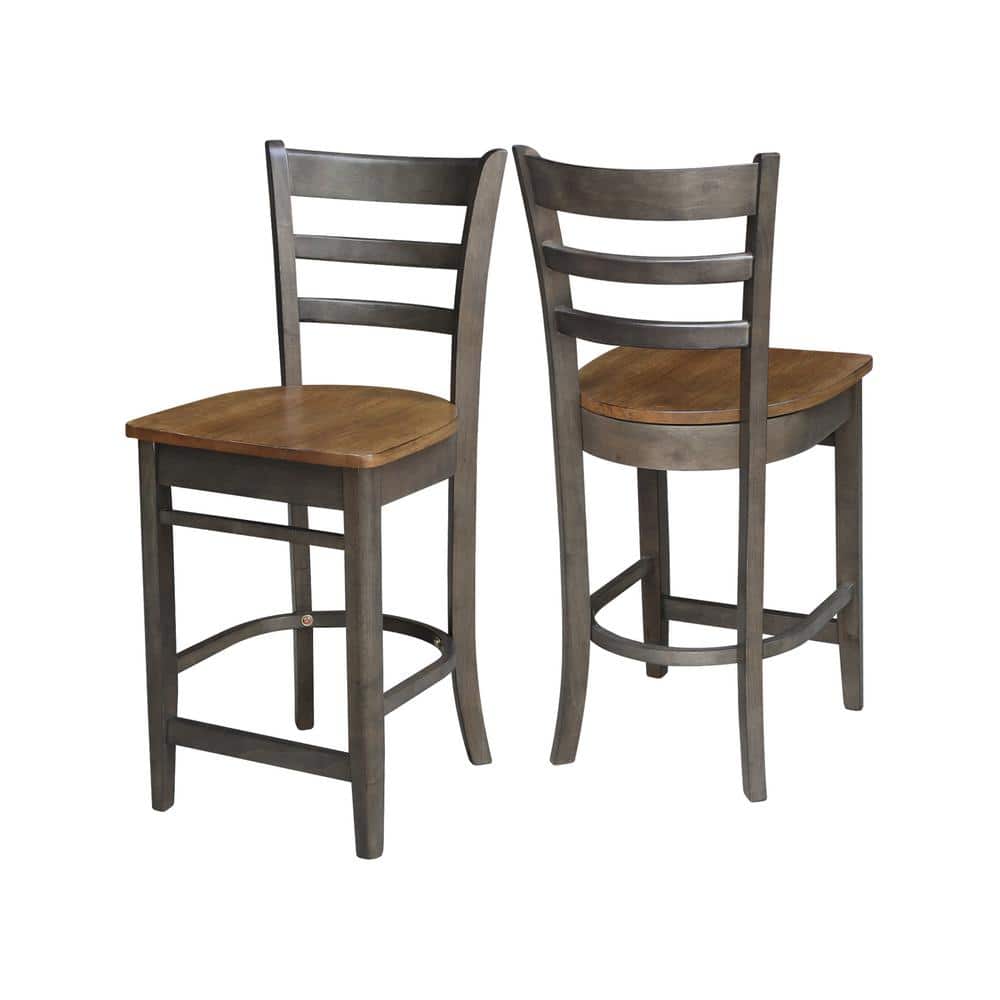 Elegant Emily Black Solid Wood Counter-Height Stool - 24" Seat