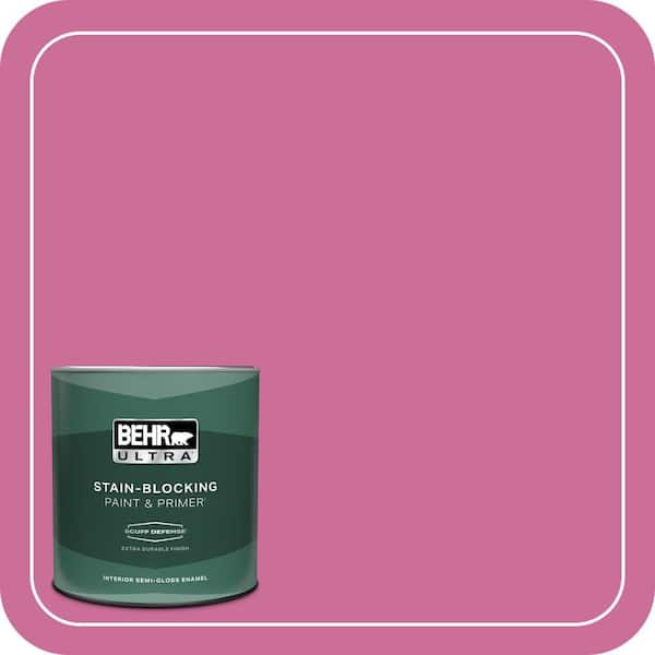 BEHR ULTRA 1 qt. #100B-6 Fuchsia Kiss Extra Durable Semi-Gloss Enamel Interior Paint & Primer