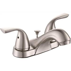 Sanibel 4 in. Centerset 2-Handle Bathroom Faucet with Pop-Up Assembly in Brushed Nickel