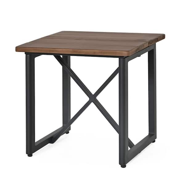 Grove Tranquil 1-Piece Aluminum Outdoor Side Table with Wooden Top
