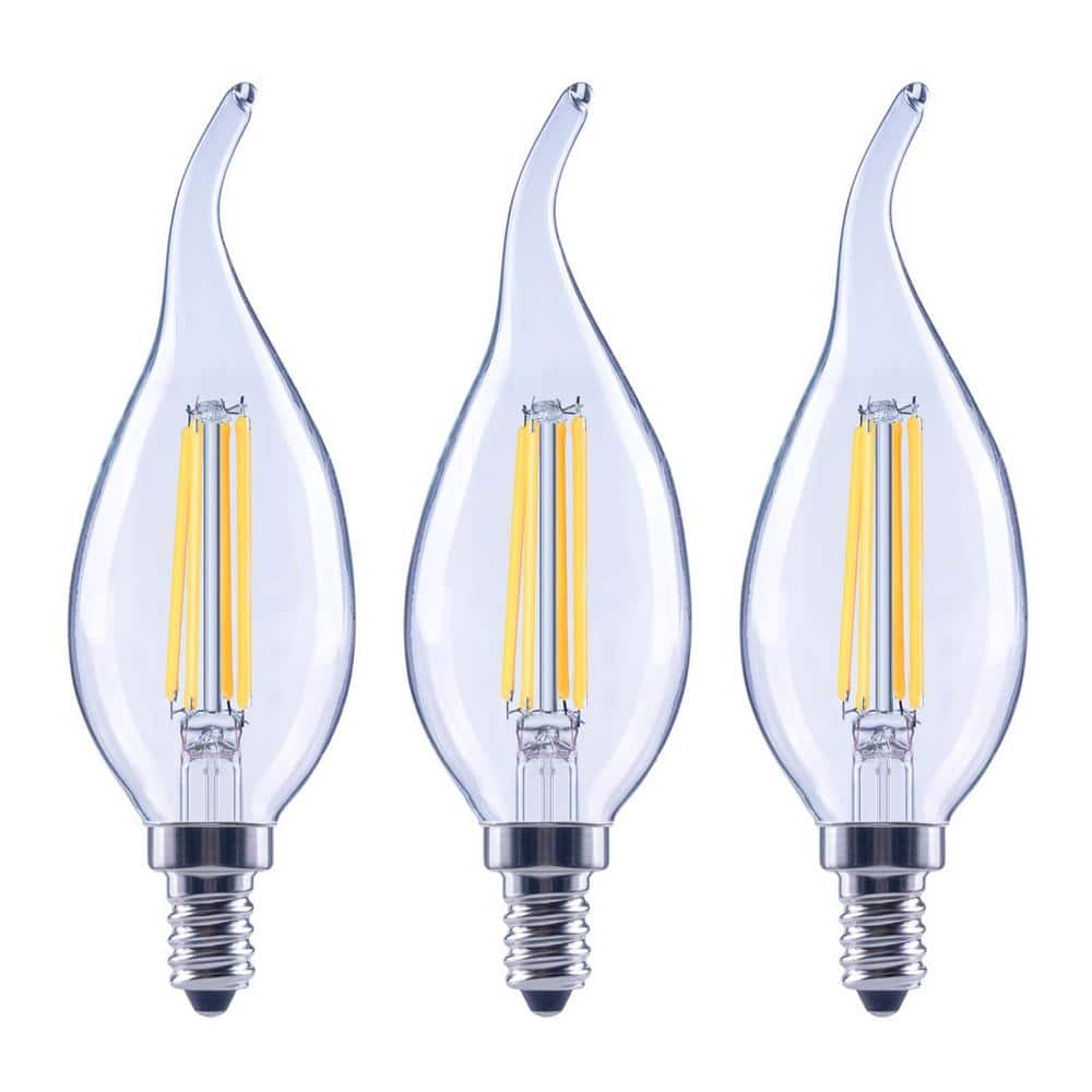 EcoSmart 100 Watt Equivalent B11 Dimmable Bent Tip E12 Candelabra Base  Vintage Edison LED Light Bulb 5000K Daylight (3-Pack) FG-04223 - The Home  Depot