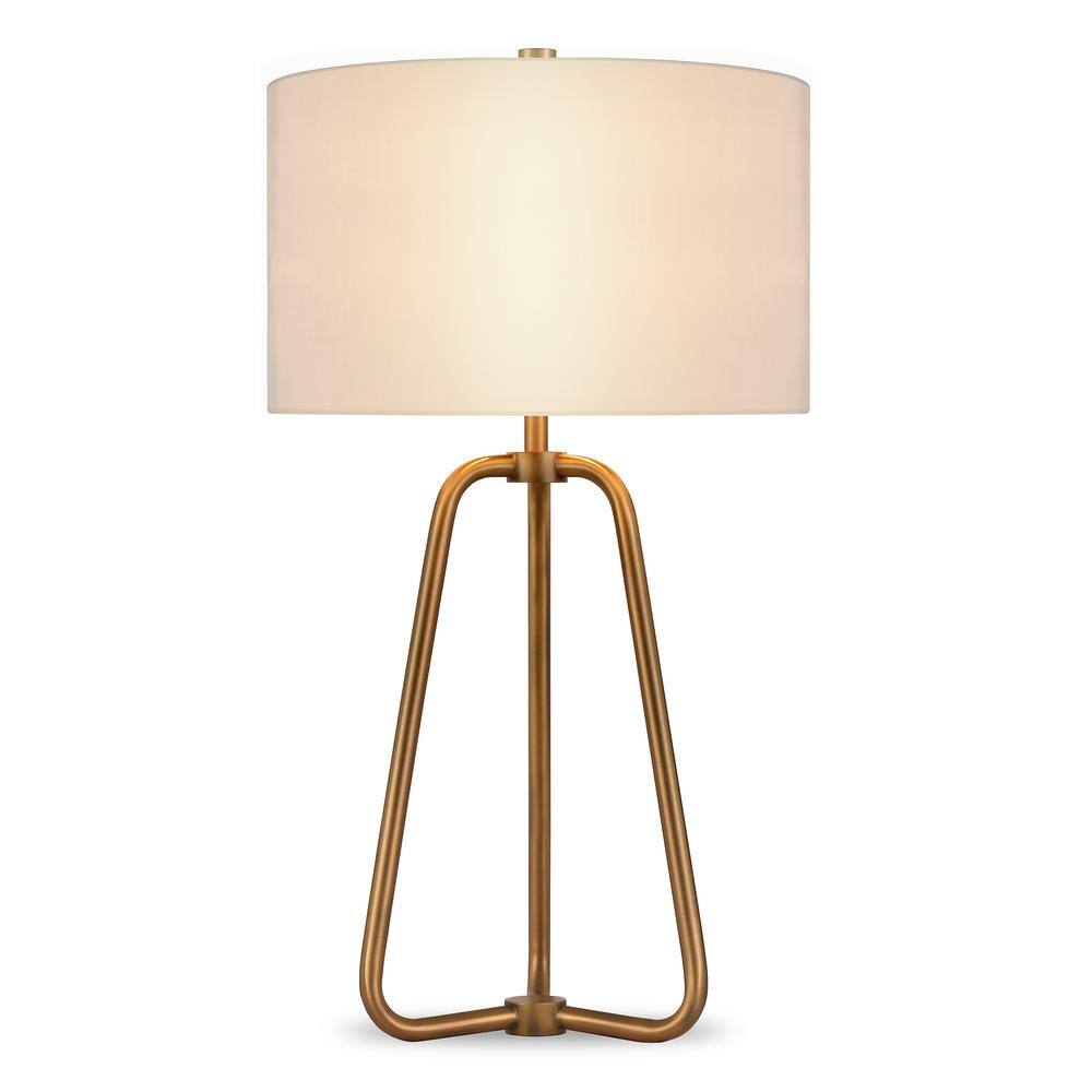 Marduk 25.5" White Linen Shade Tripod Table Lamp