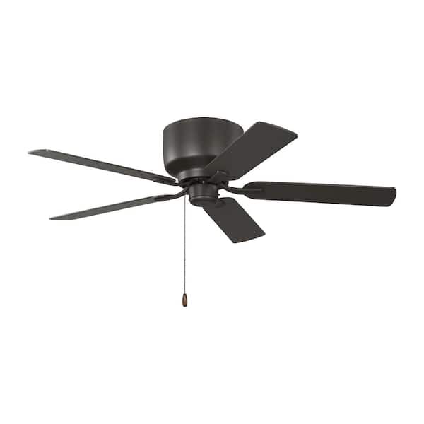 Linden 52 in. Indoor/Outdoor Bronze Transitional Hugger Flush Mount Ceiling Fan with Reversible Blades and Pull Chain