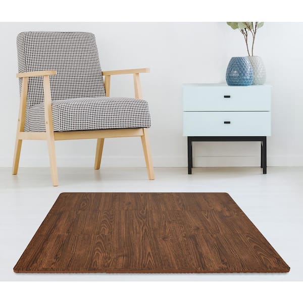 Craftsman Brown 36 in. x 36 in. Matte Foam Interlocking Floor Tile (9 sq. ft./Case)