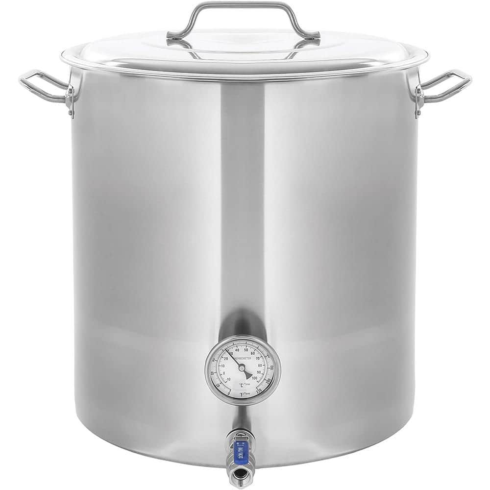 Concord Stainless Steel Home Brew Kettle Stock Pot (Weldless Fittings) (120 Qt/ 30 gal)
