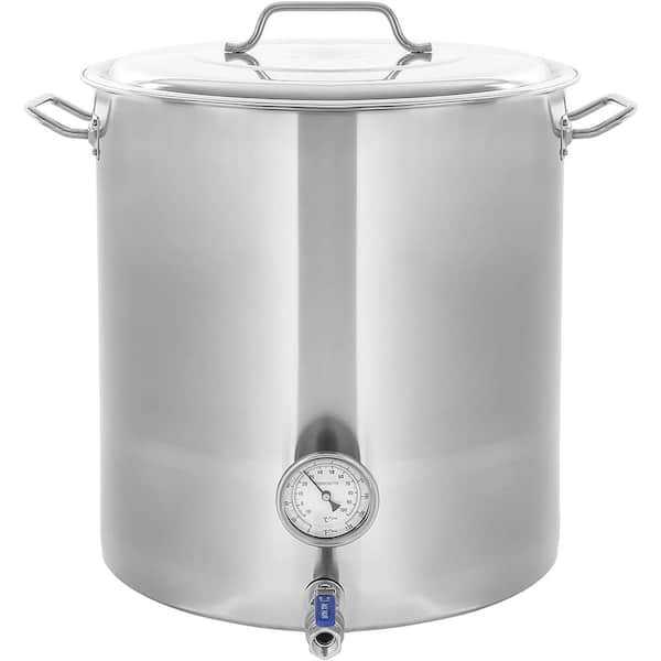 Concord 160 qt./40 Gal. Stainless Steel Home Brew Kettle Stock Pot (Weldless Fittings)