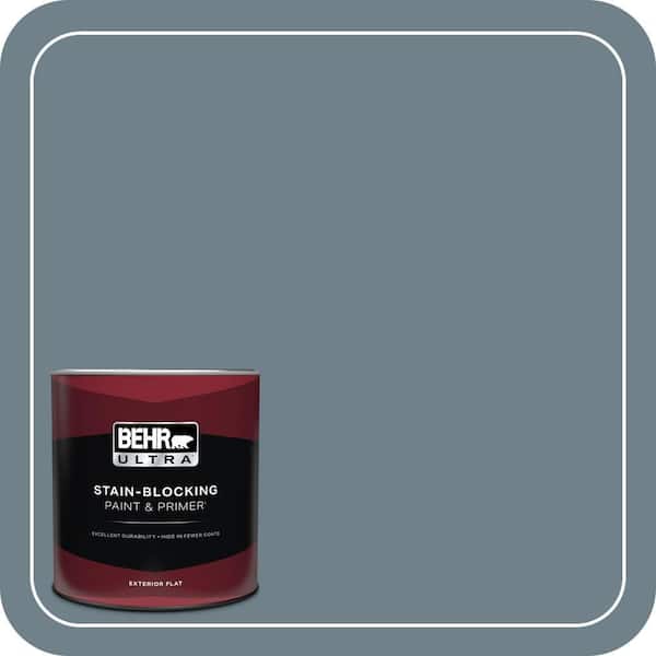 BEHR ULTRA 1 qt. #PPU13-04 Atlantic Shoreline Flat Exterior Paint & Primer
