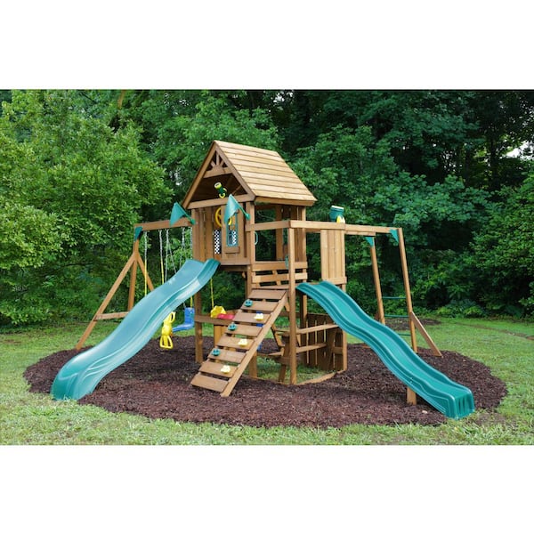 Install Only - Knightsbridge Plus Wood Complete Play Set - Leisure Installs