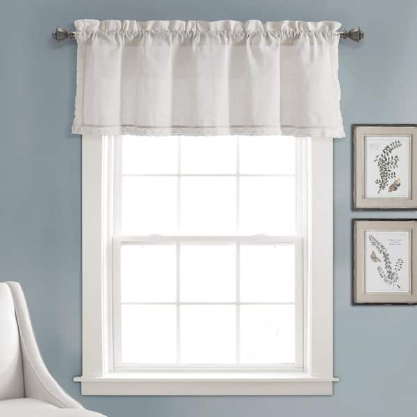 Rosalie Faux Linen Valance White Single 54x18+2