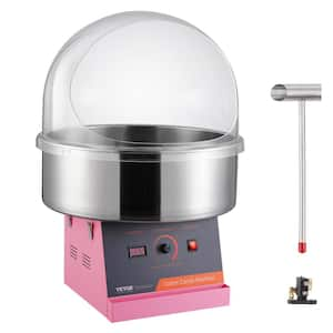 Electric Cotton Candy Machine, 1000 Watt Candy Floss Maker, Commercial Cotton Candy Machine with Cover, Pink