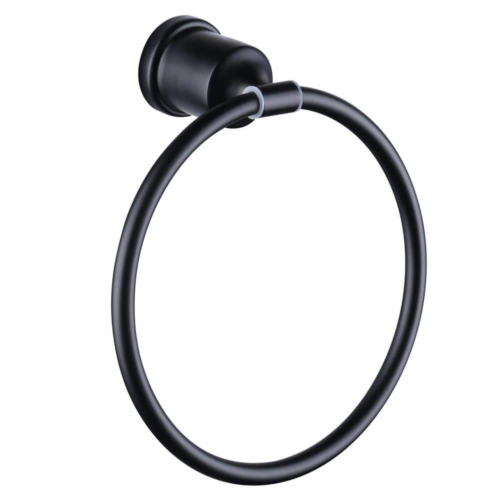 WOWOW Bath Towel Ring Black Bathroom Accessories Black Hand Towel Ring