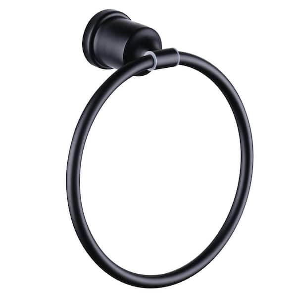 Black towel outlet ring for bathroom