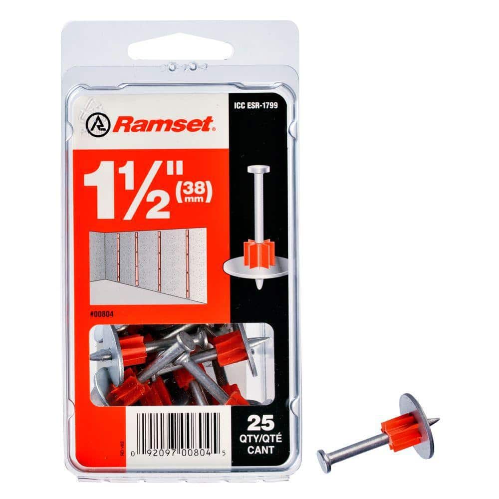 Ramset 11/2 in. Drive Pins with Washers (25Pack) 00804 The Home Depot