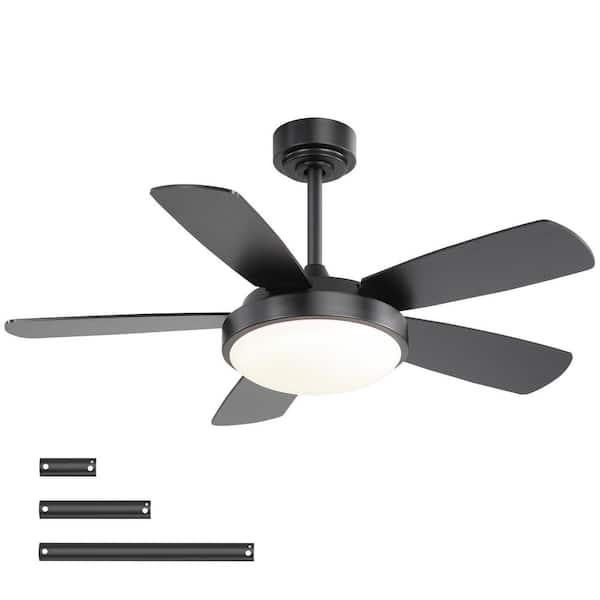 ARISKEEN 42 in. Indoor Black Ceiling Fan with Lights with Remote Control, 3-ABS Blades, 6-Speed Reversible DC Motor