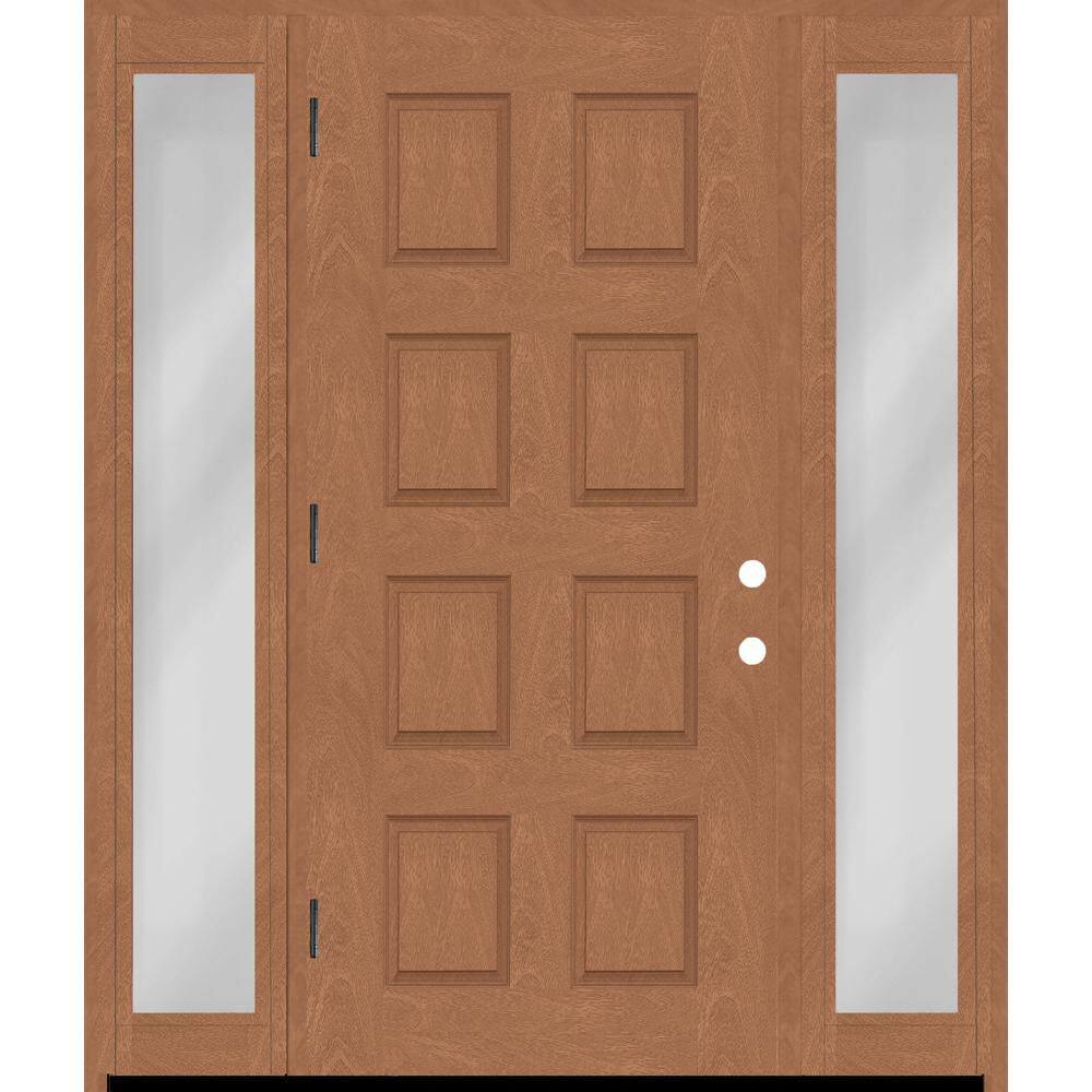 Regency 64 in. x 80 in. 8-Panel RHOS AutumnWheat Mahogany Fiberglass Prehung Front Door with 12in. SLs with 6-9/16 Jamb price history on PriceWatchPro