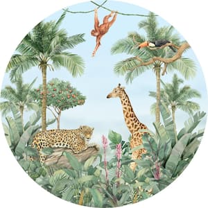 Falkirk Airdrie Abstract Jungle Adventure Peel and Stick Circular Wall Mural