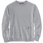 Men's Large Tall Asphalt Heather Cotton/Polyster Force Relaxed Fit Light-Weight Crewneck Sweatshirt