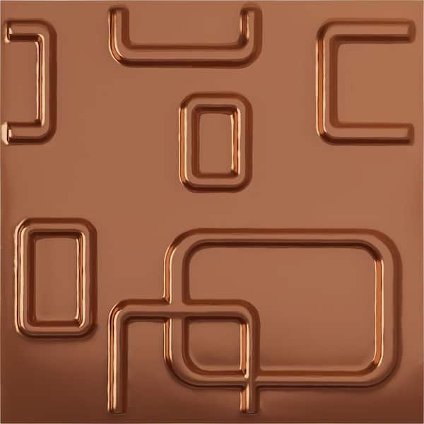 Ekena Millwork 11-7/8"W x 11-7/8"H Oslo EnduraWall Decorative 3D Wall Panel, Copper (Covers 0.98 Sq.Ft.)