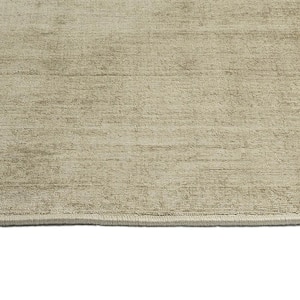 Shiny Oatmeal 5 ft. x 8 ft. Solid Color Area Rug