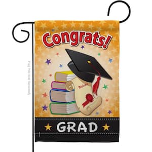 13 in. x 18.5 in. Congrats Grad Graduation Garden Flag Double-Sided Education Decorative Vertical Flags