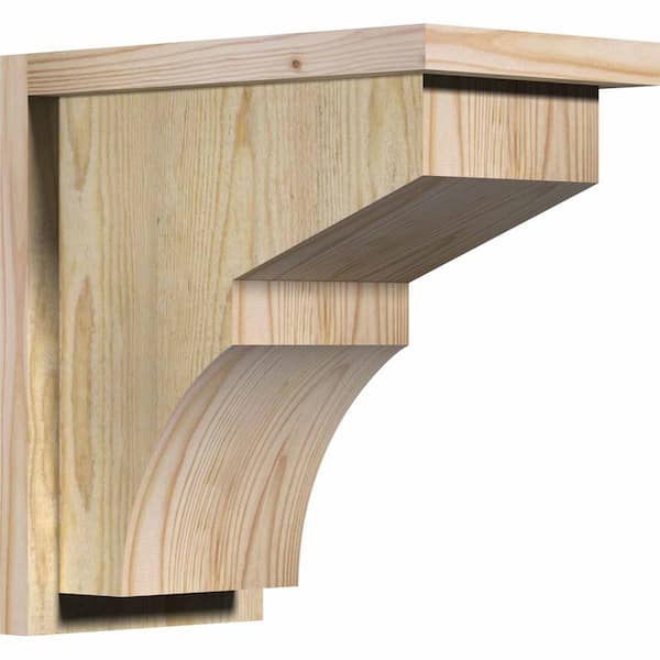 Ekena Millwork 8 in. x 14 in. x 14 in. Monterey Rough Sawn Douglas Fir Corbel with Backplate