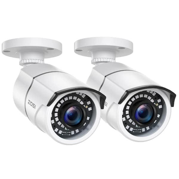 4 In 1 1080p Plug-in Outdoor/Indoor Bullet Security Camera Compatible for 1080p/720p TVI/CVI/AHD/CVBS DVR (2-Pack)