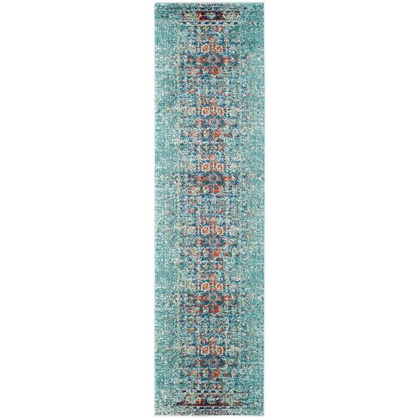 SAFAVIEH Monaco Blue/Multi 2 ft. x 20 ft. Geometric Runner Rug
