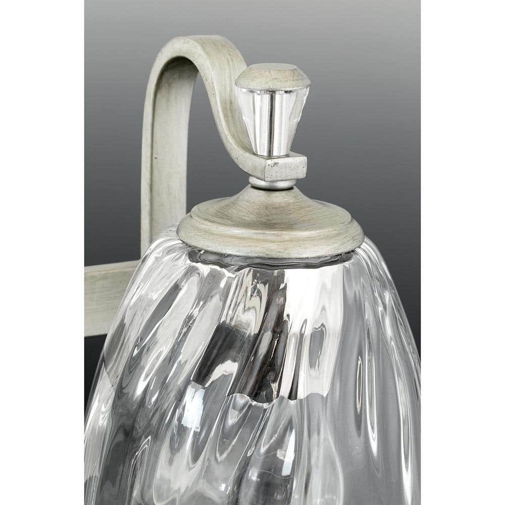 Anjoux Silver Ridge 2-Light Vanity Fixture with Clear Glass Shades