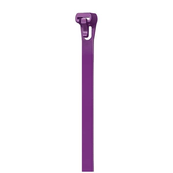 Unbranded 8 in. Reusable Releasable UL 21 Rated Cable Zip Ties (100-Pack) (Purple)