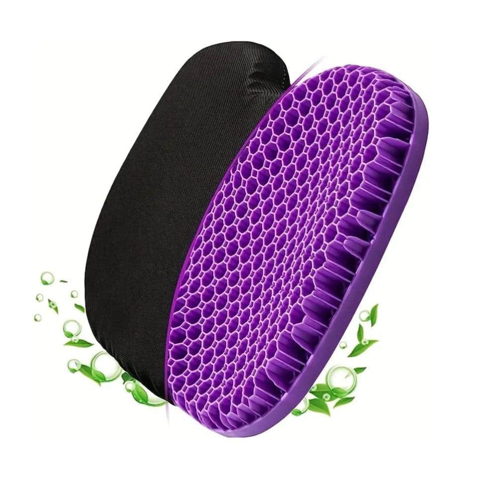 Purple Gel Seat Cushion for Long Sitting ,Back, Sciatica, Hip,Wheelchair Pressure Relief,Tailbone Pain Relief Cushion, Gel Seat Cushion for Office