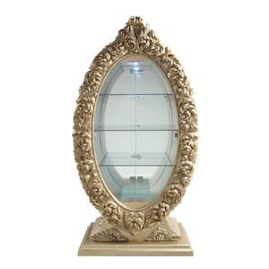 Seville Gold Curio with 3-Tier Glass Shelf