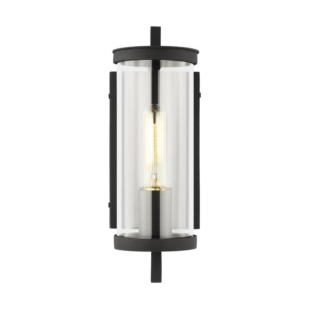 Textured Black 12.5" Dimmable Electric Wall Lantern