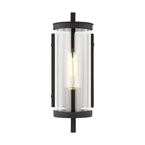 Eastham 4.625 in. W x 12.5 in. H Textured Black Outdoor Hardwired Extra Small Wall Lantern Sconce with No Bulbs Included