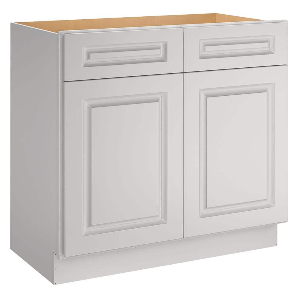 HOMEIBRO Newport 36-in W X 21-in D X 34.5-in H in Raised PanelDove Plywood Ready to Assemble Floor Vanity Base Kitchen Cabinet, Raised Panel Dove -  HD-VS36-TD-A