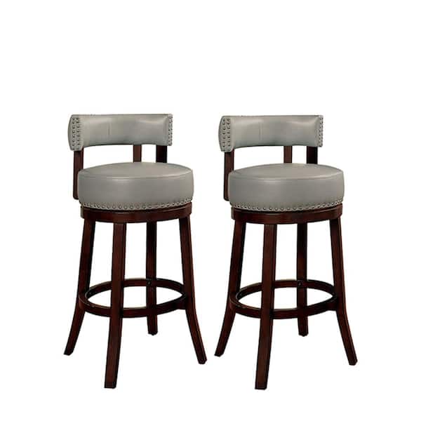 Shirley 34.25 in. Dark Oak Low Back Wood 30 in. Bar Stool