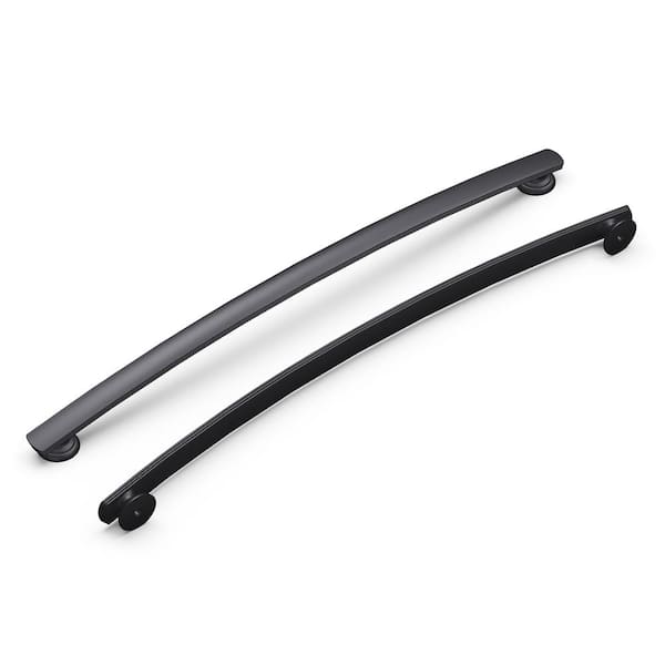 HICKORY HARDWARE American Diner 12 in. Modern Arch Cabinet Pull Matte Black Handle for Kitchen, Bathroom, Furniture (5 Pack)