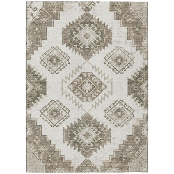 Chantille Machine Washable Indoor/Outdoor Abstract ACN3011 Ivory 10 ft. x 14 ft. Area Rug