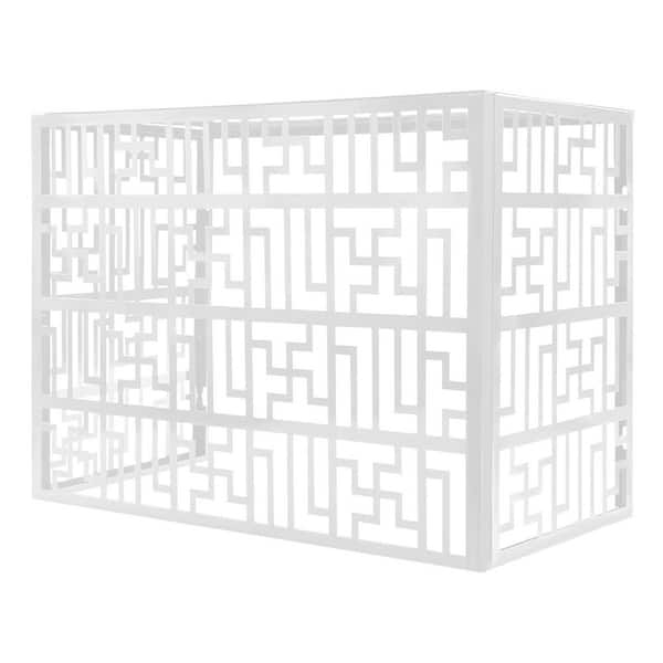 White 39 in. x 19 in. x 27 in. Aluminium Alloy Garden Fence Outdoor Metal Privacy Fence Cover Air Conditioner Cover