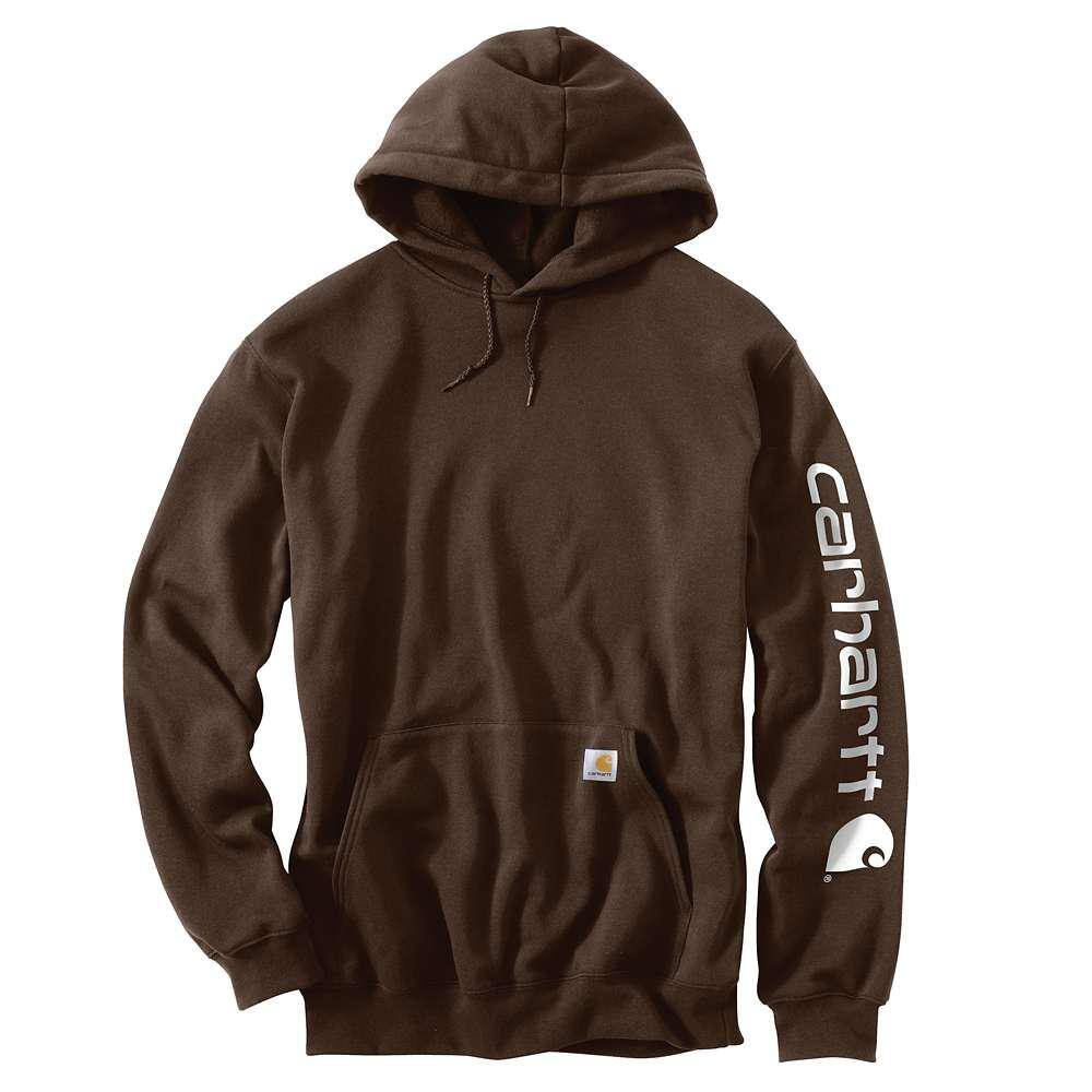 スウェット・トレーナー Carhartt WIP Sweatshirts Brown Carhartt Men's Brown Midweight Hooded Logo Sweatshirt | Logo
