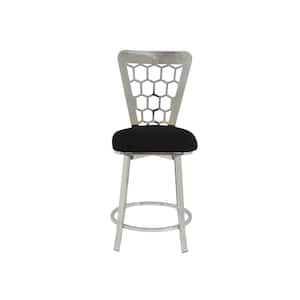 Felice Black Microfiber and Chrome Counter Height Chair (Set of 2)