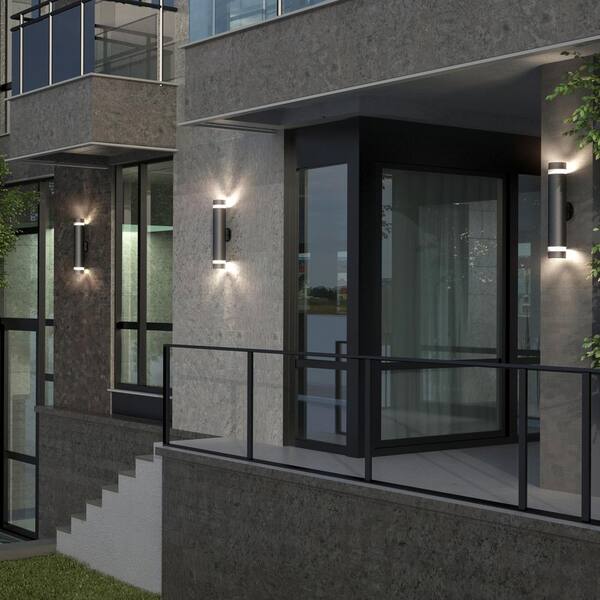 Artika C7 Black Modern Large Integrated LED Exterior Hardwired