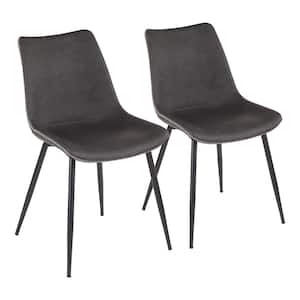 Durango Black Metal and Grey Vintage Faux Leather Dining Chair (Set of 2)