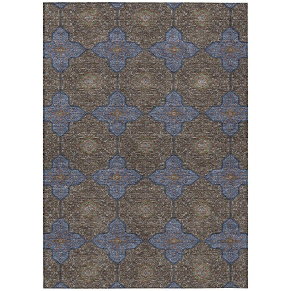 Chantille Machine Washable Indoor/Outdoor Abstract ACN2410 Chocolate 5 ft. x 7 ft. 6 in. Area Rug