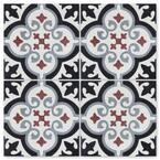 Villa Lagoon Tile Tulips B Ice 8 In. X 8 In. Cement Handmade Floor And ...