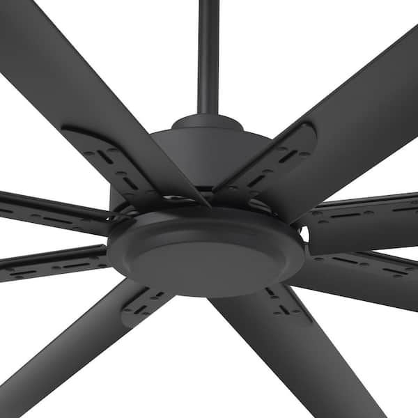Melissa 120 in. Windmill Black Ceiling Fan with Downrod, Black Blade and Remote Included No Light (8 Blades)