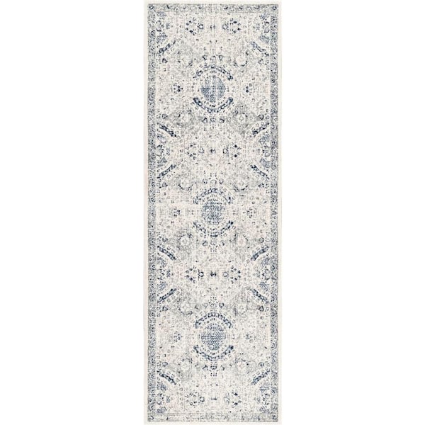 Minta Modern Persian 3 ft. x 10 ft. Blue Runner Rug