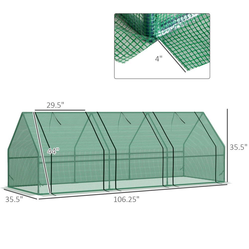 Portable Greenhouse with PE Cover and Steel Frame