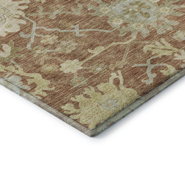 Mayfield Premium Machine Washable Abstract AMF1150 Paprika 10 ft. x 14 ft. Area Rug
