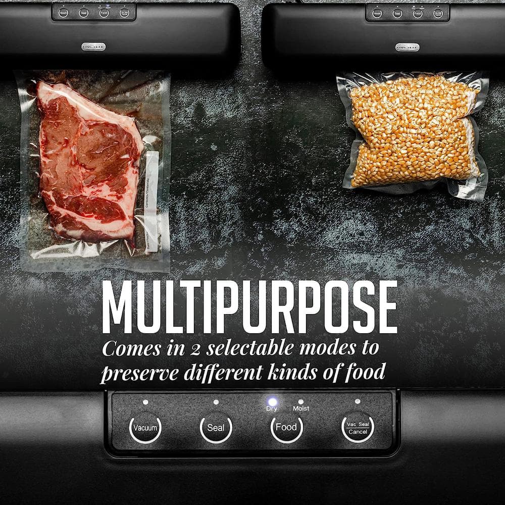 Compact Black Manual Vacuum Sealer Machine for Food Storage